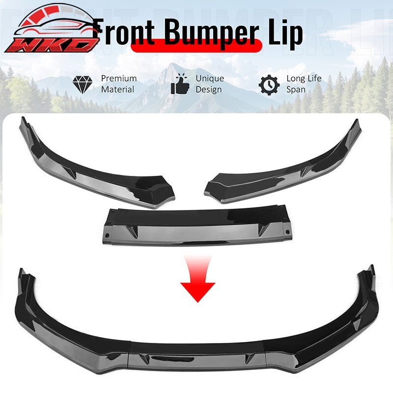 Fits 24-26 Hyundai Elantra Sedan IKON Front Bumper Lip Chin Spoiler Gloss Black