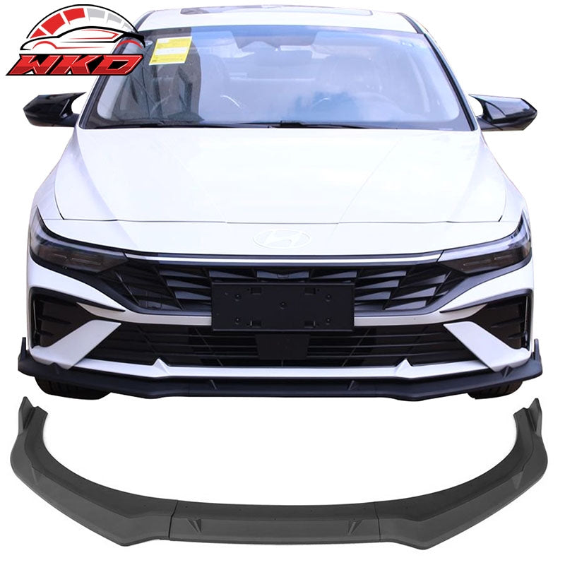Wholesale 24-26 Hyundai Elantra Sedan IKON Front Bumper Lip Chin Spoiler Matte Black - Wikond Auto