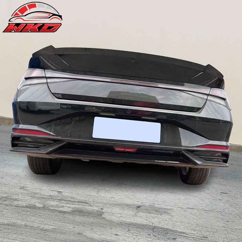 Fits 21-26 Hyundai Elantra Sedan M4 Style Gloss Black ABS Rear Trunk Spoiler Lip