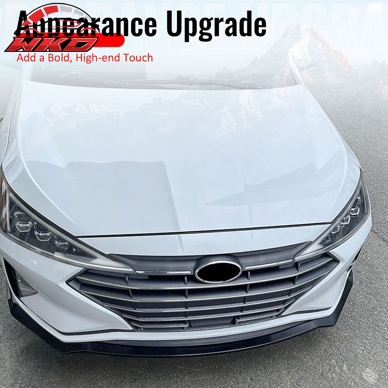 Wholesale 19-20 Hyundai Elantra Sedan Unpainted Front Bumper Lip Spoiler PU 3PCS Set - Wikond Auto