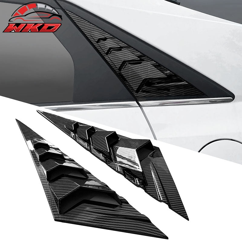 Fits 21-26 Hyundai Elantra Side Window Louvers Carbon Fiber Print