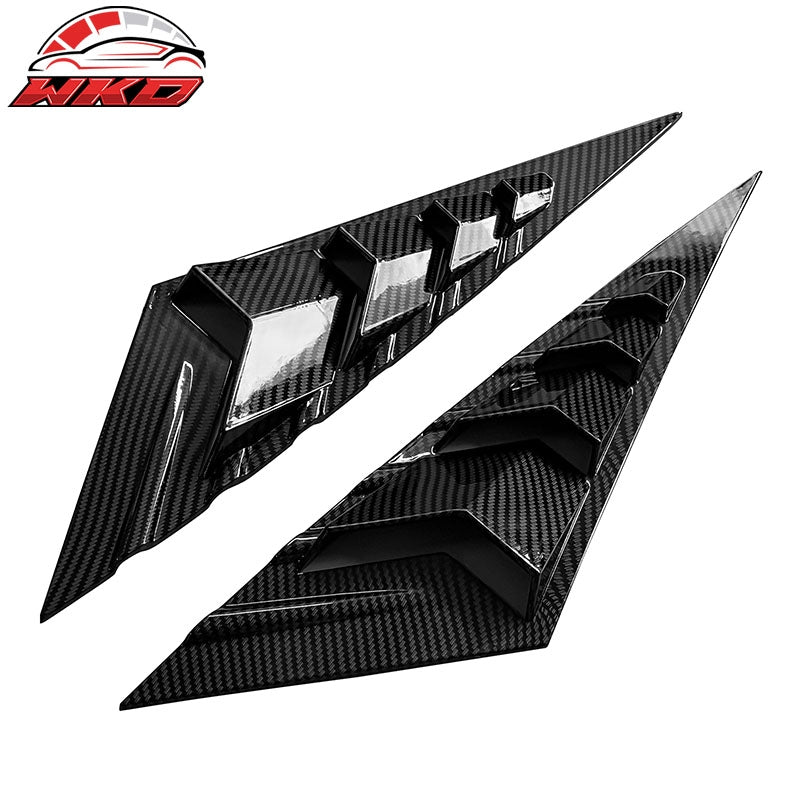 Fits 21-26 Hyundai Elantra Side Window Louvers Carbon Fiber Print