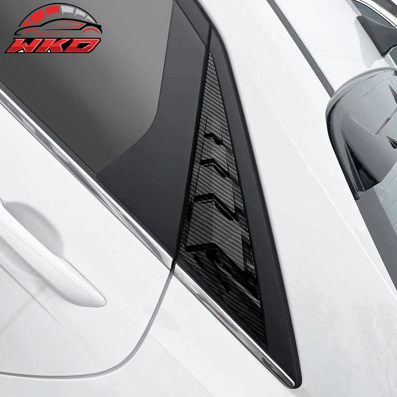 Fits 21-26 Hyundai Elantra Side Window Louvers Carbon Fiber Print