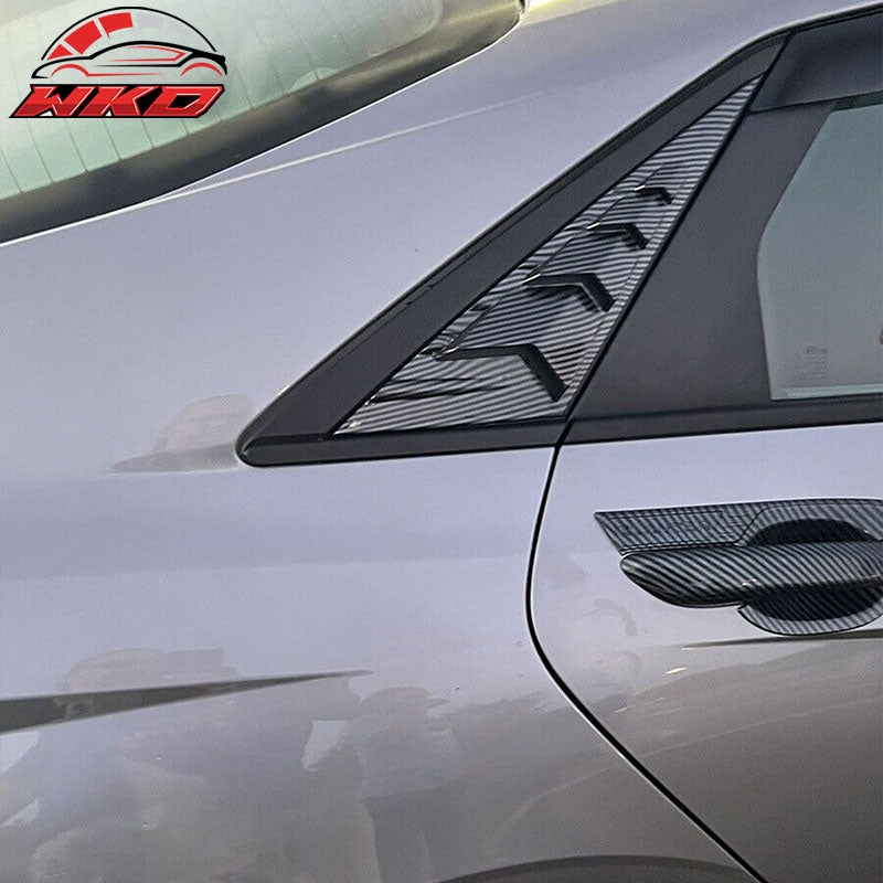 Fits 21-26 Hyundai Elantra Side Window Louvers Carbon Fiber Print