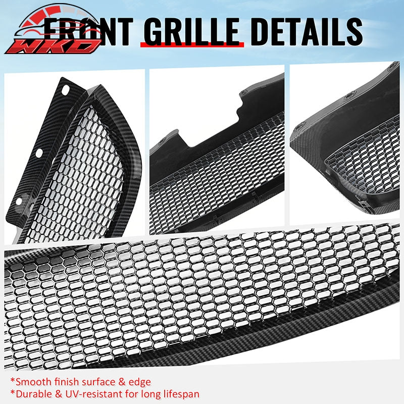 Fits 10-12 Hyundai Genesis Coupe Honeycomb Style Upper Grille Carbon Fiber Print
