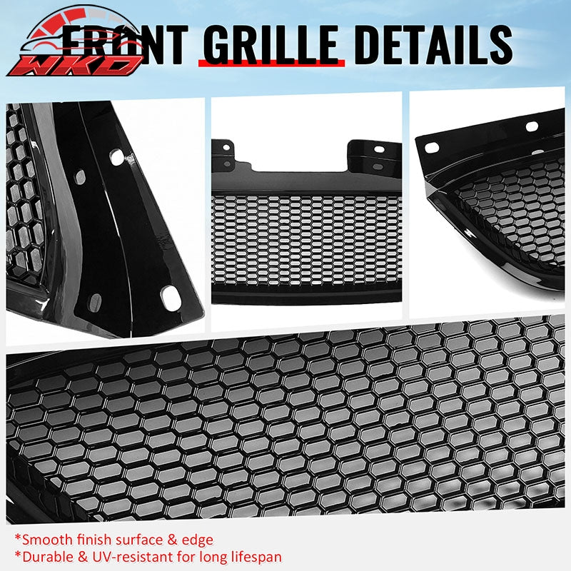 Fits 10-12 Hyundai Genesis Coupe Honeycomb Style Upper Grille Gloss Black ABS