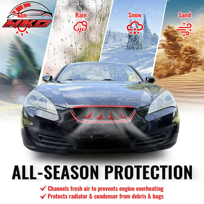 Fits 10-12 Hyundai Genesis Coupe Honeycomb Style Upper Grille Gloss Black ABS