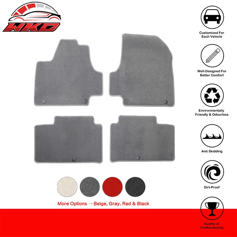 Fits 22-24 Hyundai Ioniq 5 4DR Front & Rear Floor Mats Carpet Nylon 4PCS - Gray