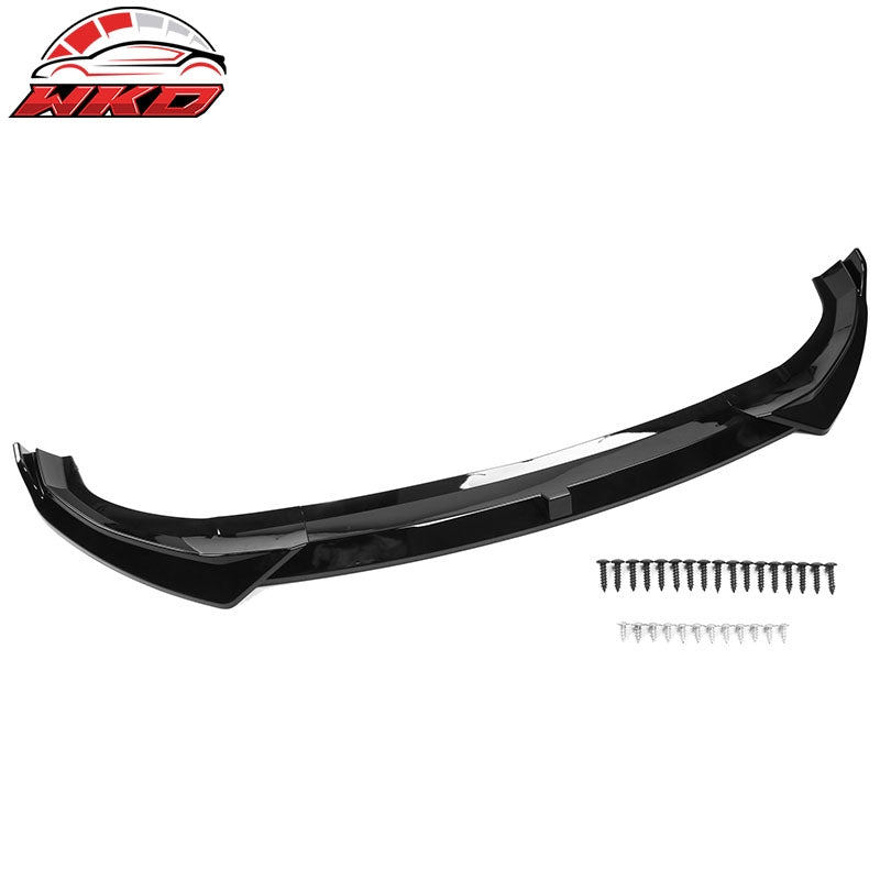For 22-24 Hyundai Ioniq 5 Gloss Black IKON Style 3PC Front Bumper Lip Spoiler PP