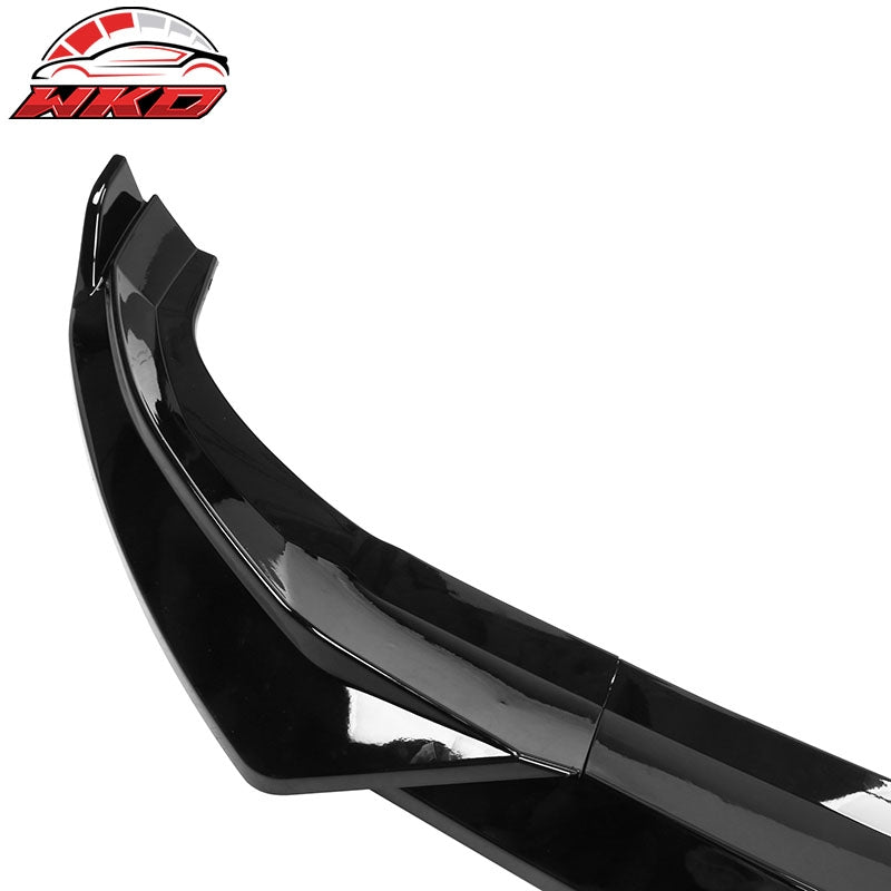 For 22-24 Hyundai Ioniq 5 Gloss Black IKON Style 3PC Front Bumper Lip Spoiler PP
