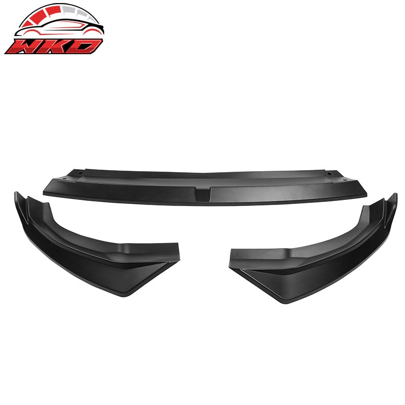 For 22-24 Hyundai Ioniq 5 IKON Style 3PC Front Bumper Lip Spoiler Matte Black PP