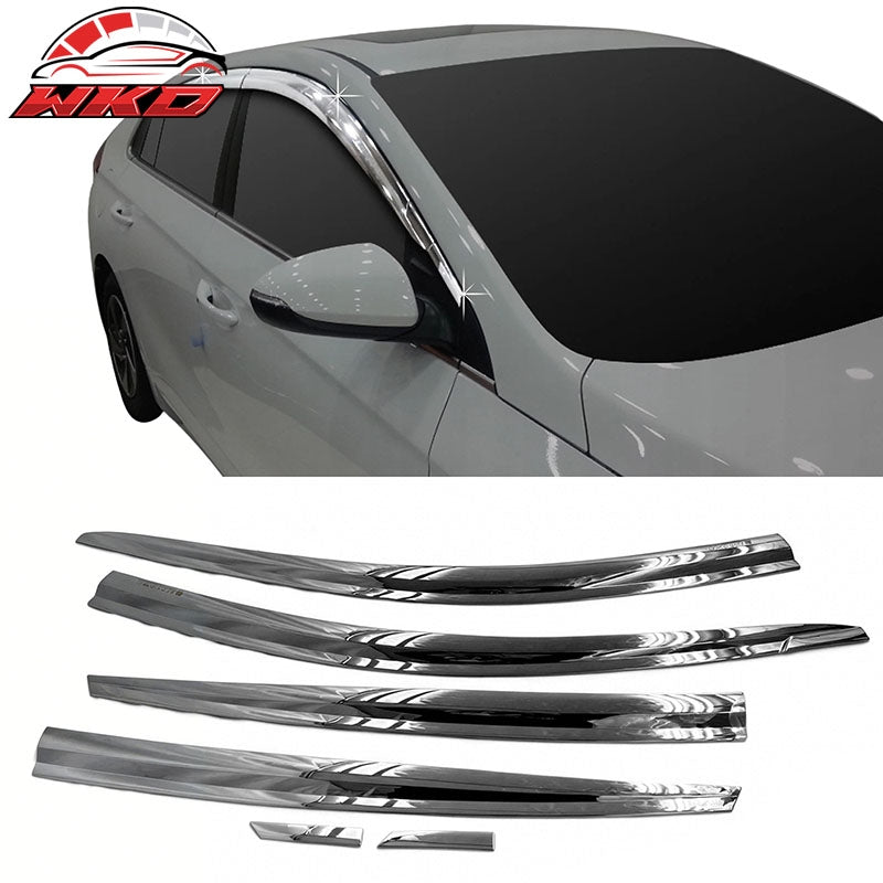 Wholesale 17-22 Hyundai Ioniq Window Visors ABS Chrome Sun Rain Guard Deflector 6PCS
