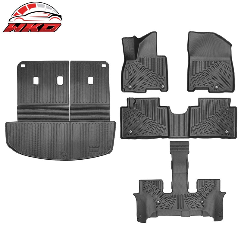 Wholesale 2026 Hyundai Palisade 7/8 Seats Hybrid All Weather Floor Mats + Trunk Mat