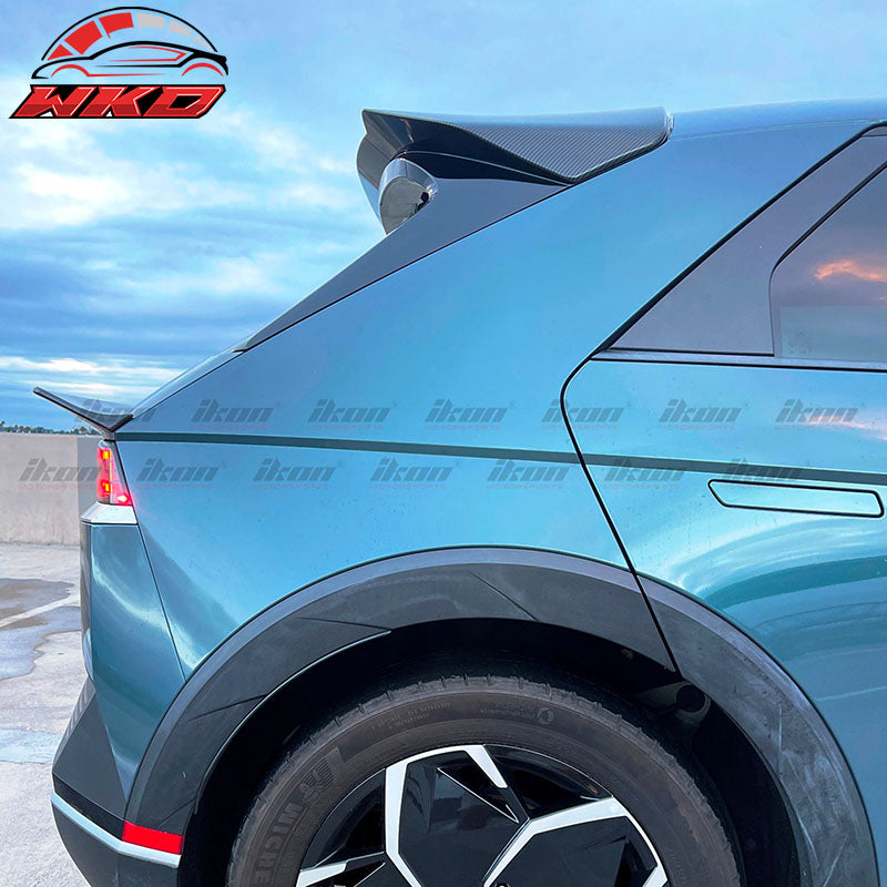 For 22-24 Hyundai Ioniq 5 Carbon Fiber Print IKON Rear Roof Spoiler Wing ABS 3PC
