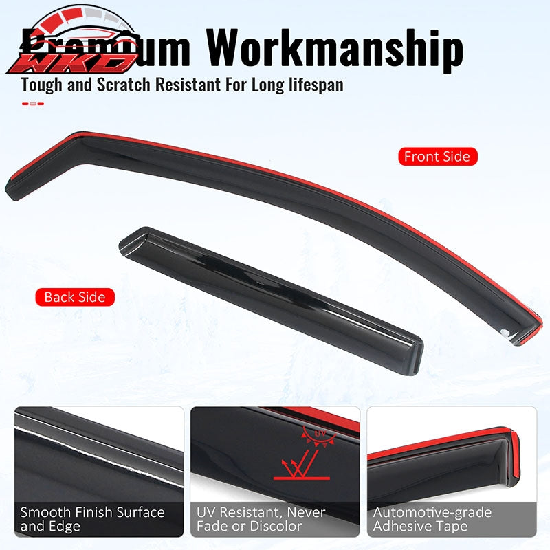 Fits 22-26 Hyundai Santa Cruz In-Channel Window Visors Rain Guards Deflectors