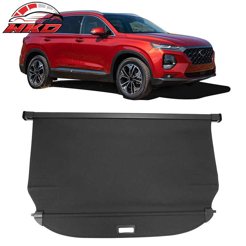 Fits 19-23 Hyundai Santa Fe Retractable Rear Cargo Cover Carbon Fiber Texture