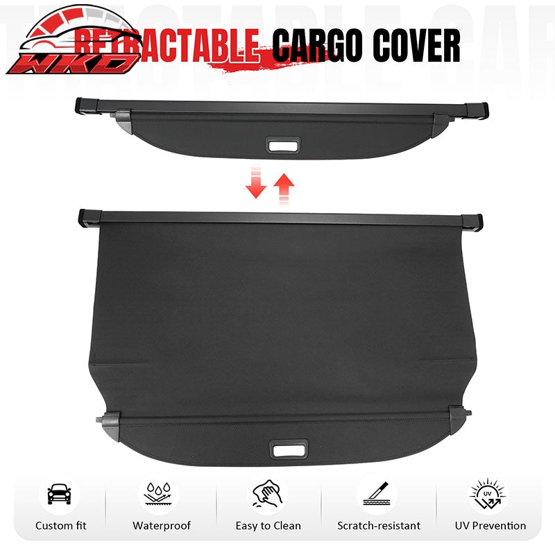 Fits 19-23 Hyundai Santa Fe Retractable Rear Cargo Cover Carbon Fiber Texture