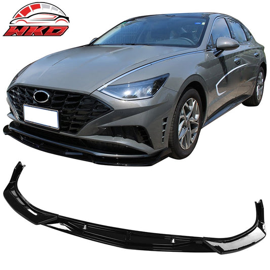Wholesale 20-23 Hyundai Sonata CK Style Front Bumper Lip Chin Spoiler Gloss Black 3PC - Wikond Auto