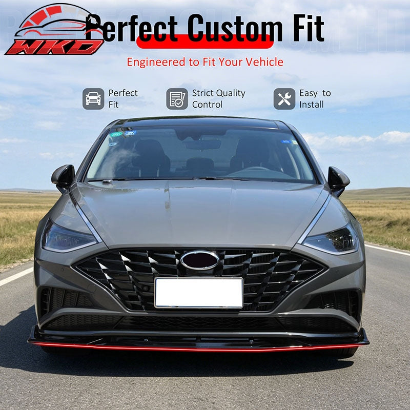 Wholesale 20-23 Hyundai Sonata CK Style Front Bumper Lip Spoiler Carbon Fiber Print - Wikond Auto