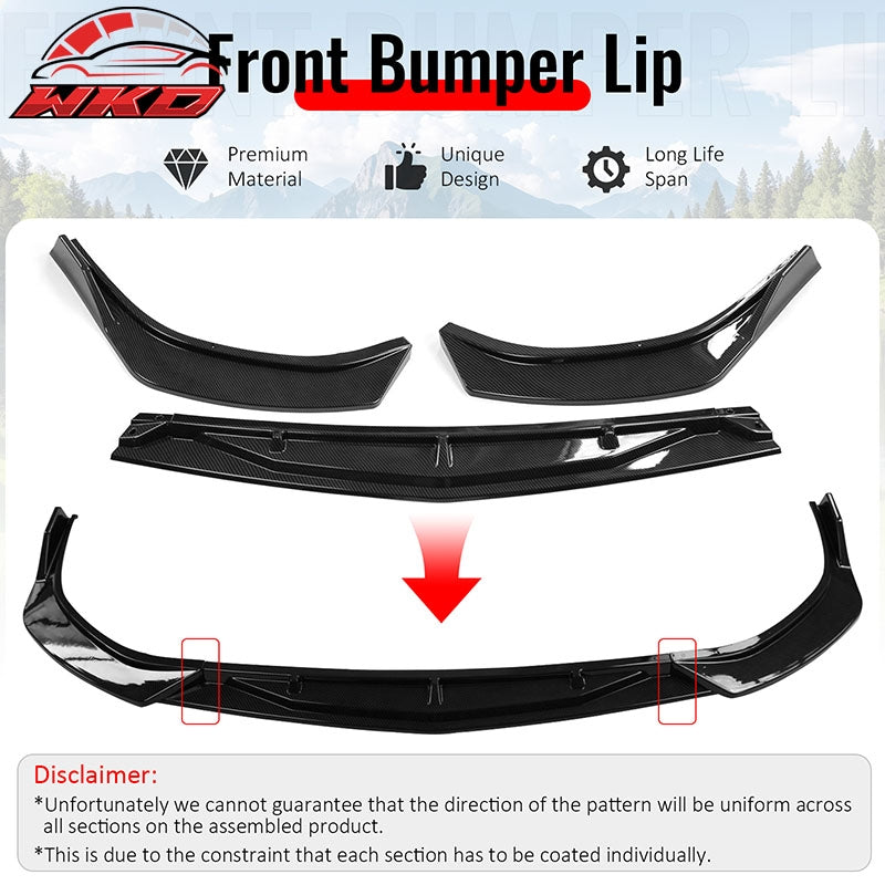 Wholesale 20-23 Hyundai Sonata CK Style Front Bumper Lip Spoiler Carbon Fiber Print - Wikond Auto