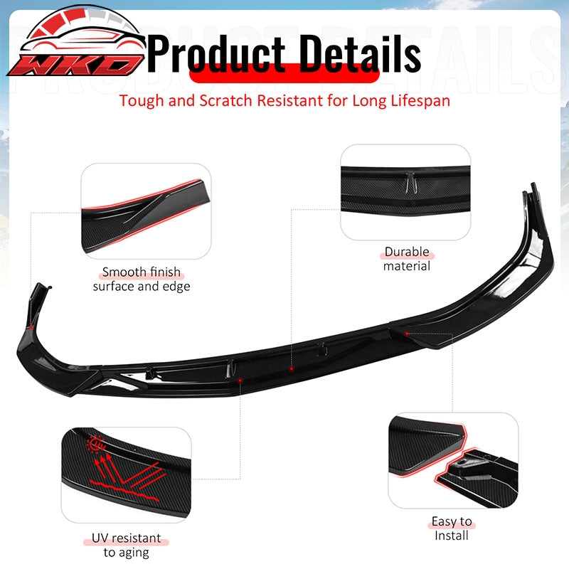 Wholesale 20-23 Hyundai Sonata CK Style Front Bumper Lip Spoiler Carbon Fiber Print - Wikond Auto