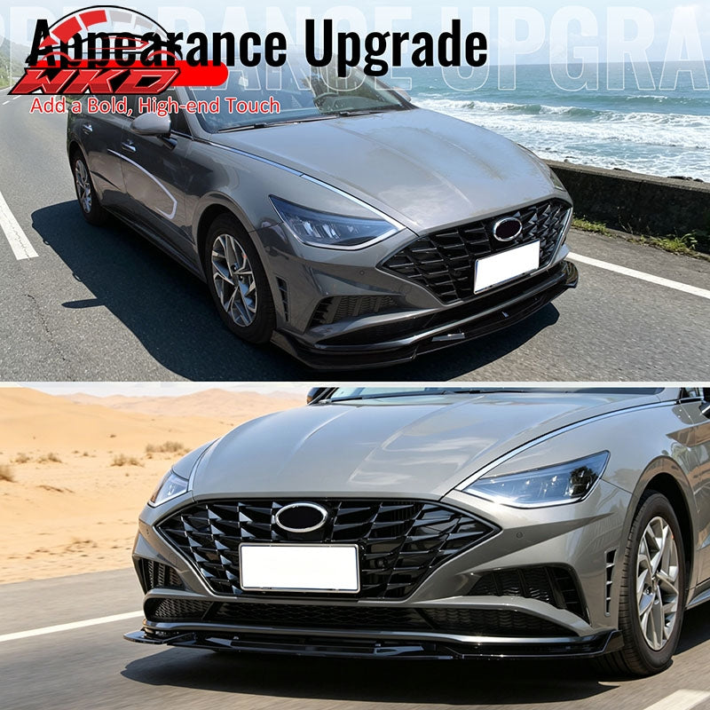 Wholesale 20-23 Hyundai Sonata CK Style Front Bumper Lip Spoiler Carbon Fiber Print - Wikond Auto