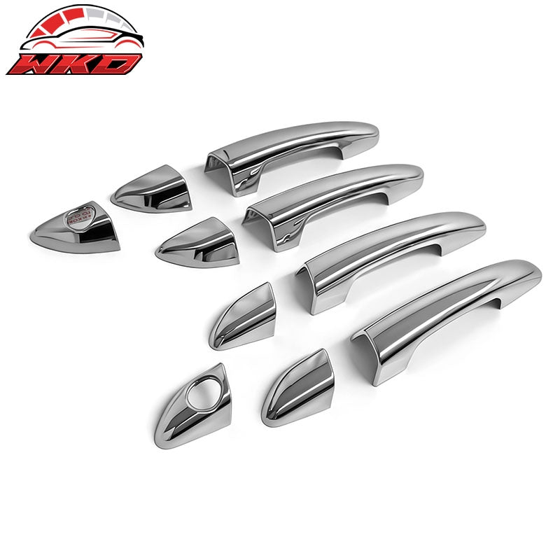 Fits 15-19 Hyundai Sonata Chrome ABS Door Handle Covers Cap w/ 1 or 2 Key Holes