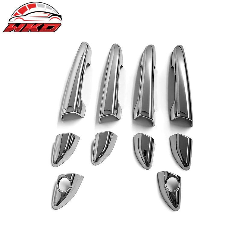 Fits 15-19 Hyundai Sonata Chrome ABS Door Handle Covers Cap w/ 1 or 2 Key Holes