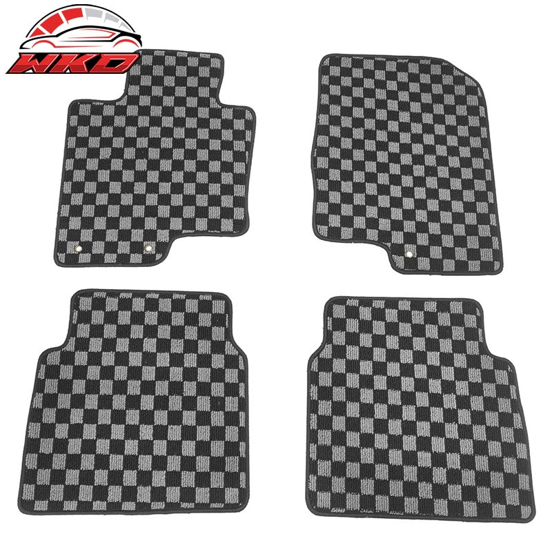 Wholesale 11-14 Hyundai Sonata Floor Mats Non-Slip Carpets Checkered Black Gray Plaid
