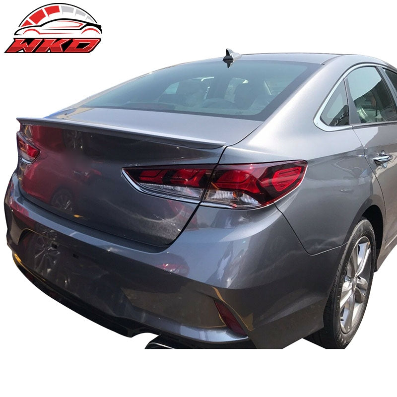 Fits 18-19 Hyundai Sonata OE Style Unpainted Black Rear Trunk Spoiler Wing ABS