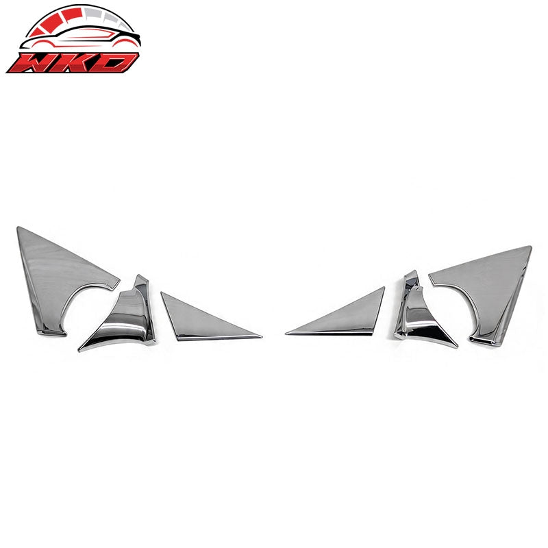 Fits 11-14 Hyundai Sonata Passenger Driver Side Mirror Corner Molding Chrome ABS