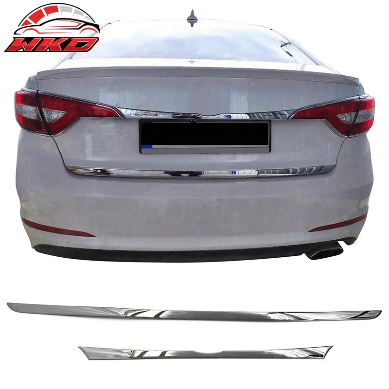 Wholesale For 2014-2017 Hyundai Sonata 2PCS Tail Trunk Garnish Decorative Trims Chrome ABS