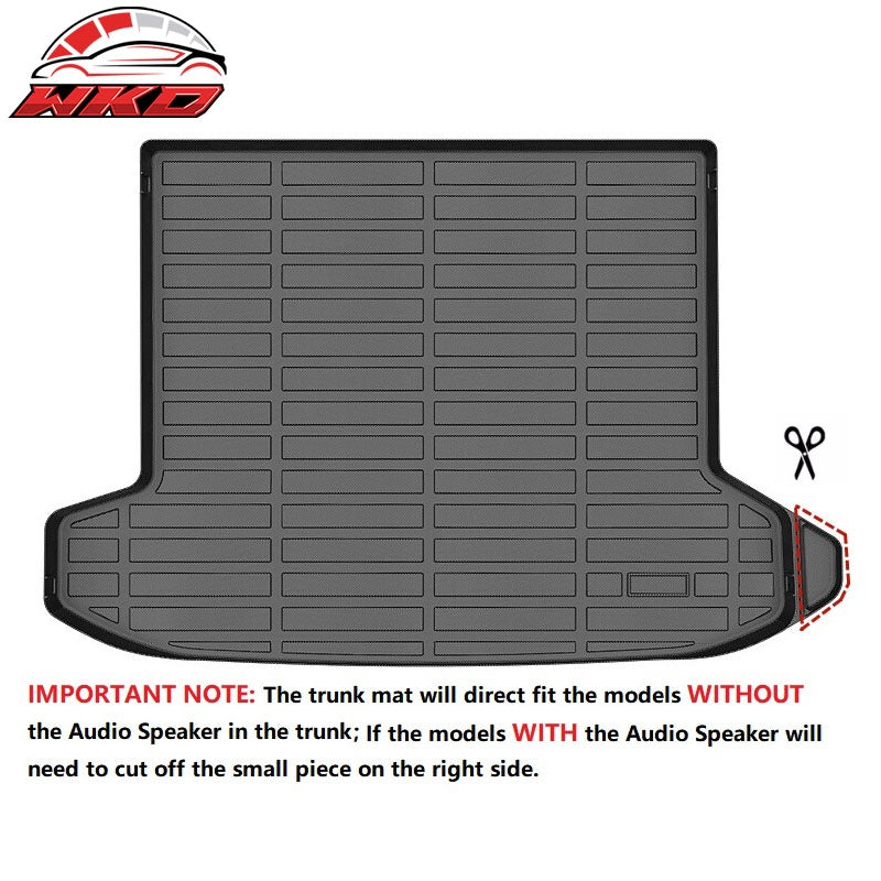 Fits 22-26 Hyundai Tucson Carbon Fiber Texture Rear Cargo Cover + 3D Trunk Mat