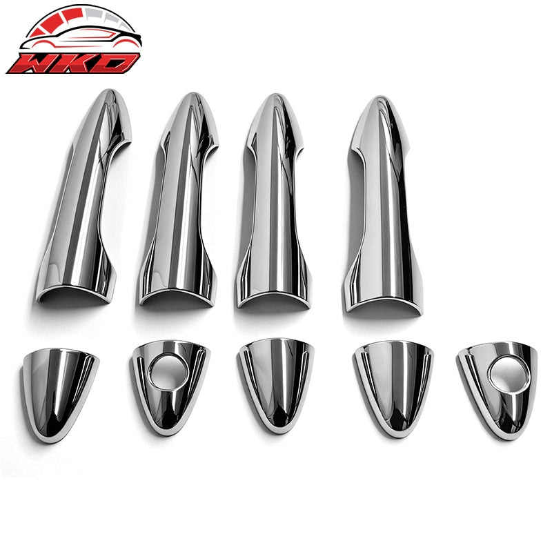 Fits 10-15 Hyundai Tucson Chrome ABS Door Handle Covers Cap w/ 1 or 2 Key Holes