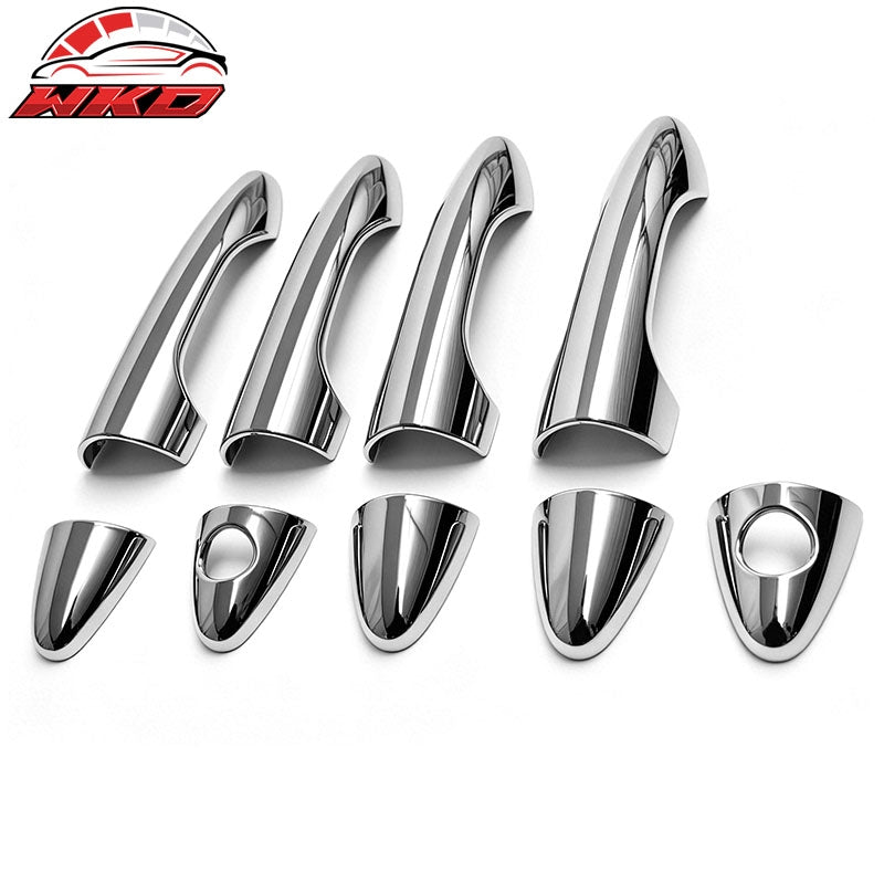 Fits 10-15 Hyundai Tucson Chrome ABS Door Handle Covers Cap w/ 1 or 2 Key Holes
