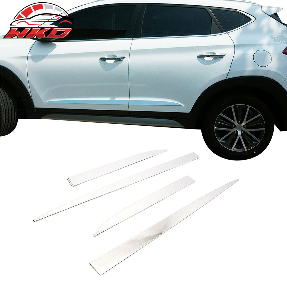 Fits 16-17 Hyundai Tucson 4PCS RH LH Lower Door Molding Trim Garnish ABS Chrome