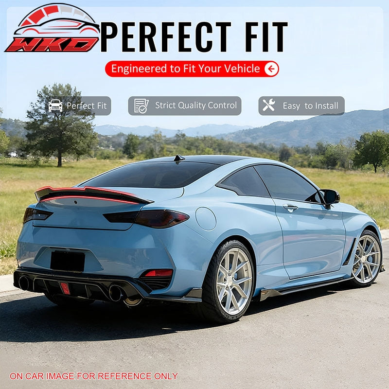 Wholesale 17-22 INFINITI Q60 Trunk Spoiler Carbon Fiber Print PSM Style Rear Wing ABS - Wikond Auto