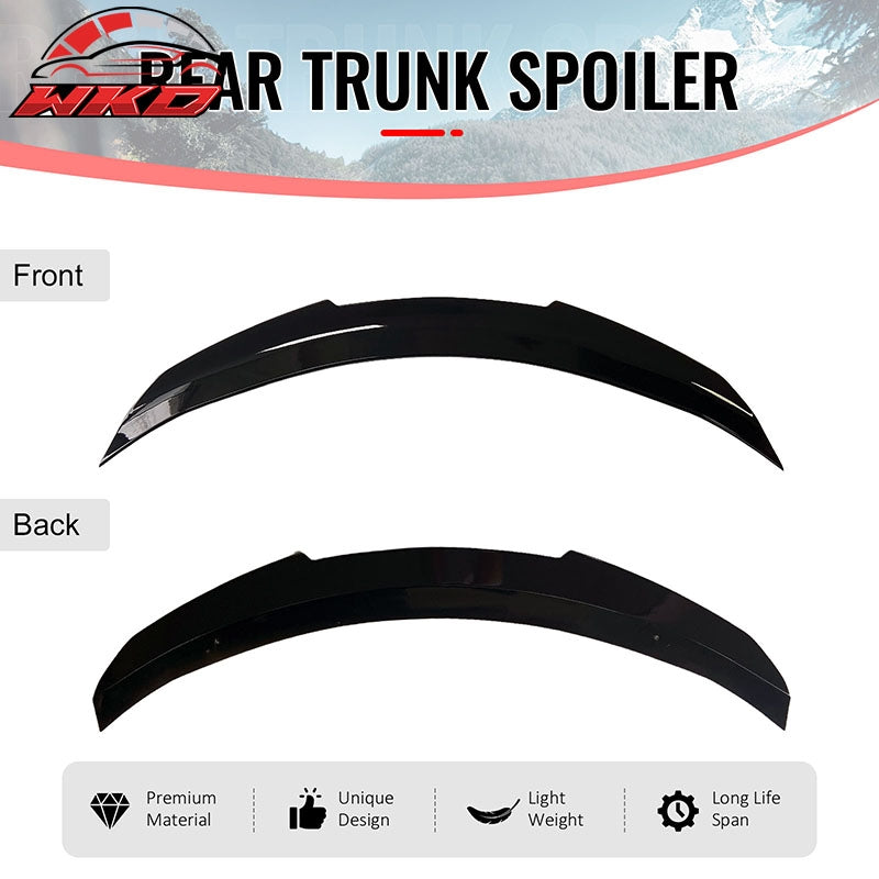 Fits 17-22 INFINITI Q60 Trunk Spoiler Wing Gloss Black PSM Style Rear Wing ABS