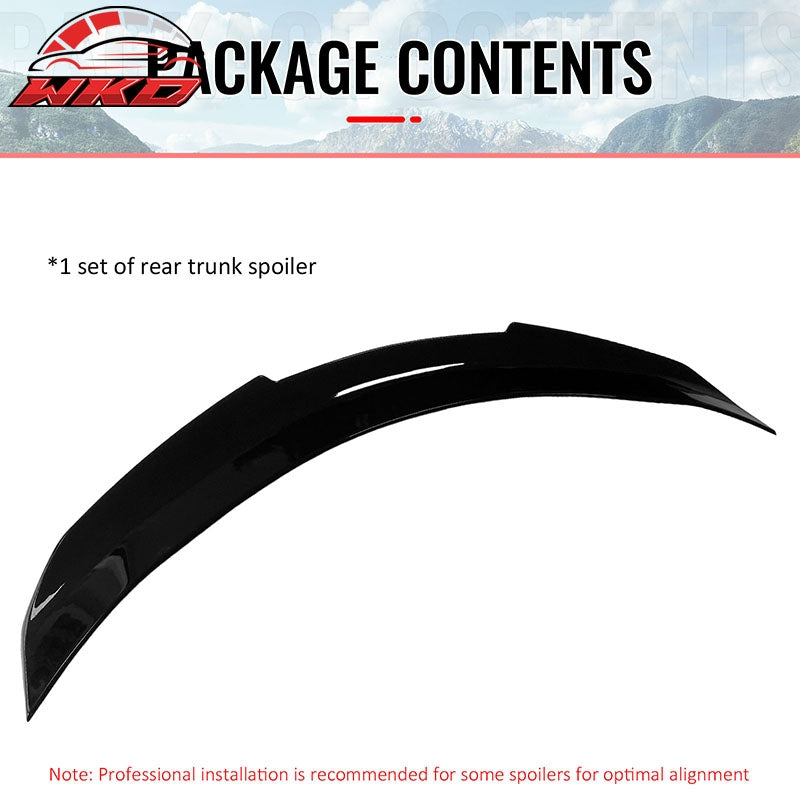 Fits 17-22 INFINITI Q60 Trunk Spoiler Wing Gloss Black PSM Style Rear Wing ABS