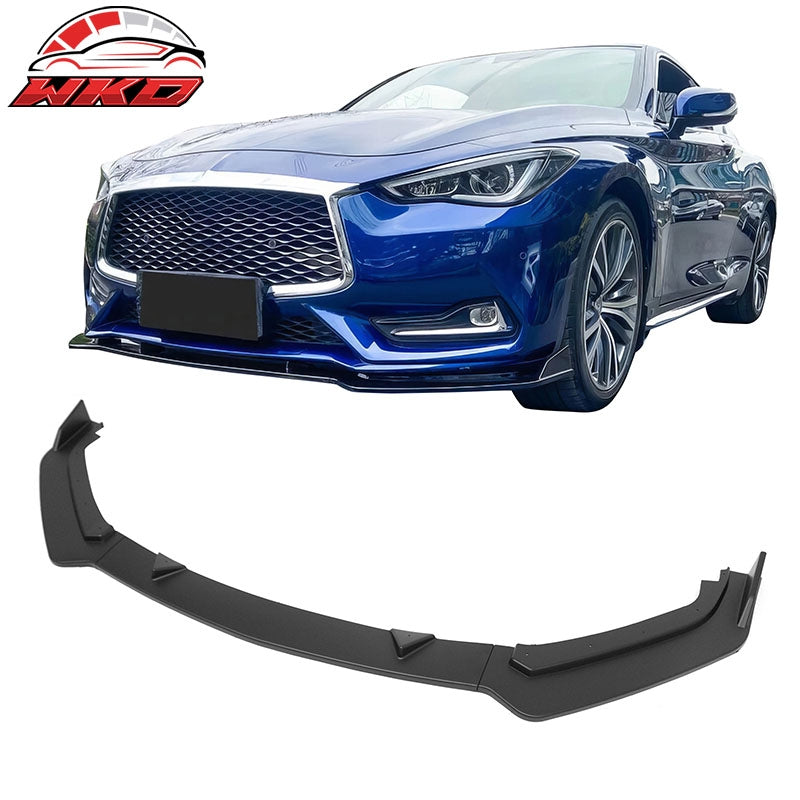 Wholesale 17-22 INFINITI Q60 V2 JDM Front Bumper Lip Chin Splitter PP Matte Black - Wikond Auto