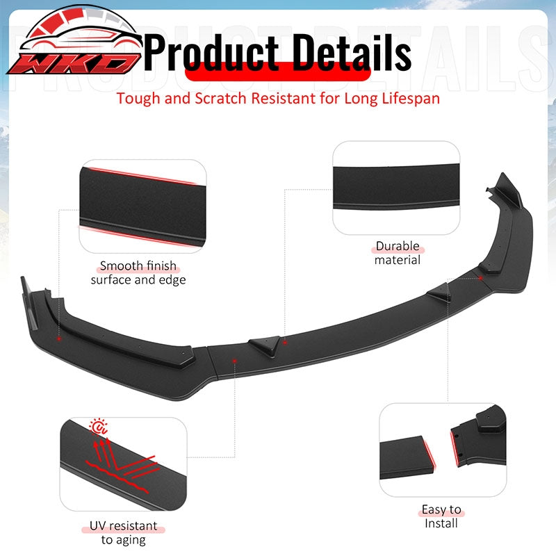 Wholesale 17-22 INFINITI Q60 V2 JDM Front Bumper Lip Chin Splitter PP Matte Black - Wikond Auto