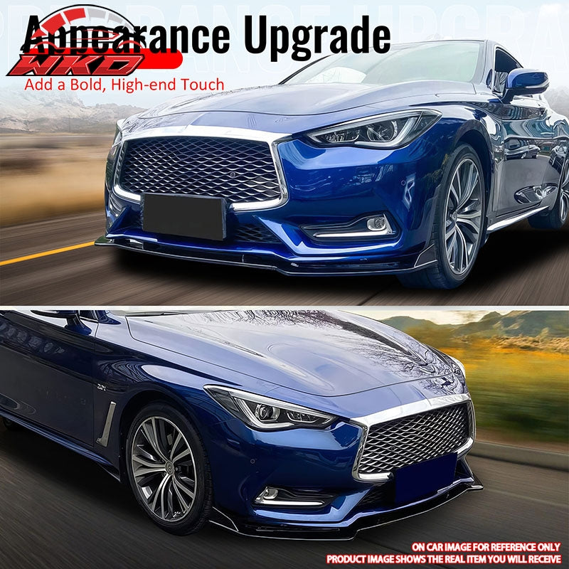 Wholesale 17-22 INFINITI Q60 V2 JDM Front Bumper Lip Chin Splitter PP Matte Black - Wikond Auto