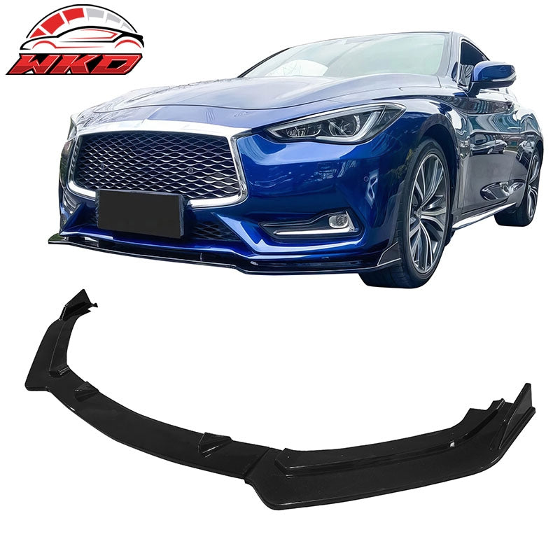 Wholesale 17-22 INFINITI Q60 V2 JDM Front Bumper Lip Chin Splitter PP Gloss Black - Wikond Auto