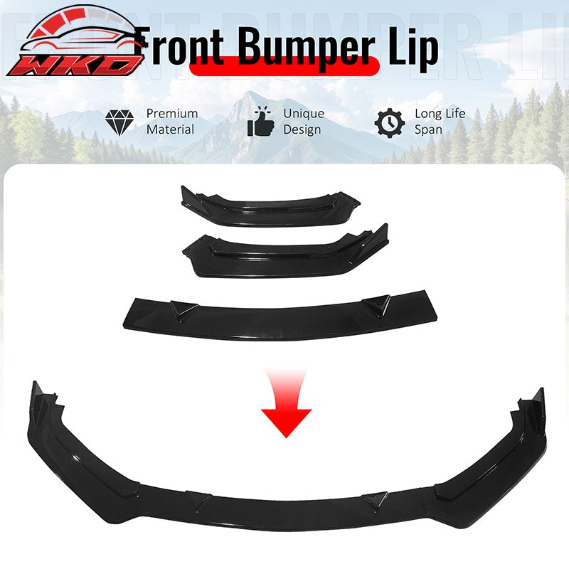 Wholesale 17-22 INFINITI Q60 V2 JDM Front Bumper Lip Chin Splitter PP Gloss Black - Wikond Auto