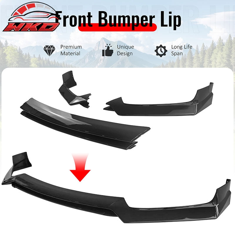 Wholesale 17-22 INFINITI Q60 V37 RS JDM Style Front Bumper Lip Chin Gloss Black 3PCS - Wikond Auto