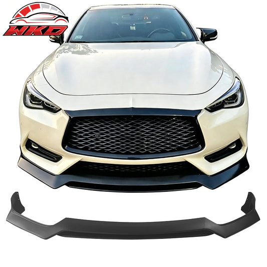 Wholesale 17-22 INFINITI Q60 V37 RS JDM Style Front Bumper Lip Chin Matte Black 3PCS - Wikond Auto