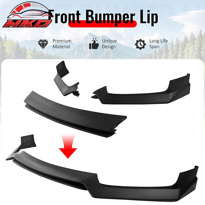 Fits 17-22 INFINITI Q60 V37 RS JDM Style Front Bumper Lip Chin Matte Black 3PCS
