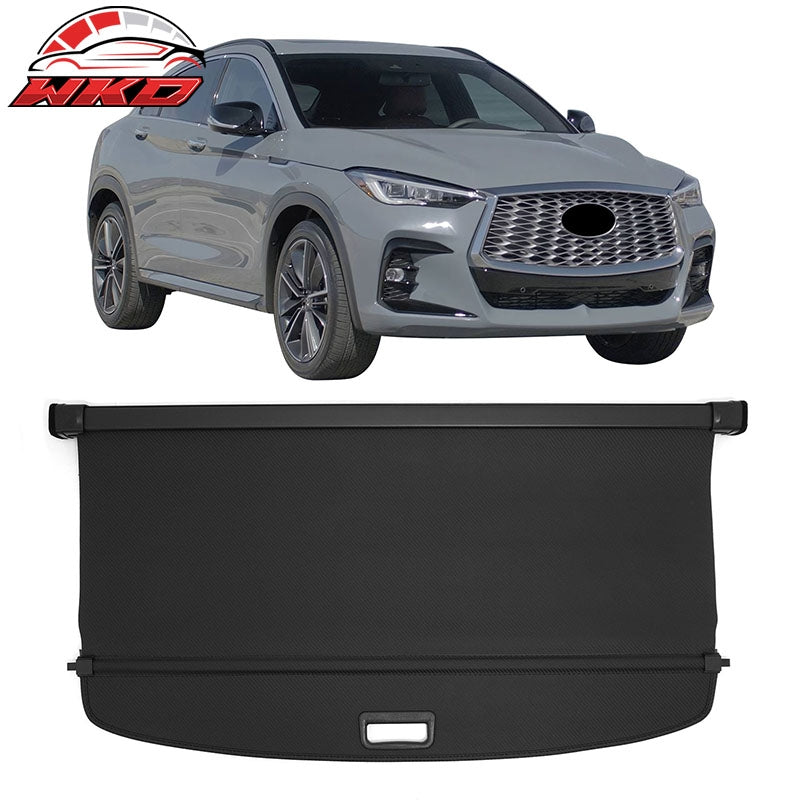 Fits 22-25 INFINITI QX55 Retractable Rear Trunk Cargo Cover Carbon Fiber Texture