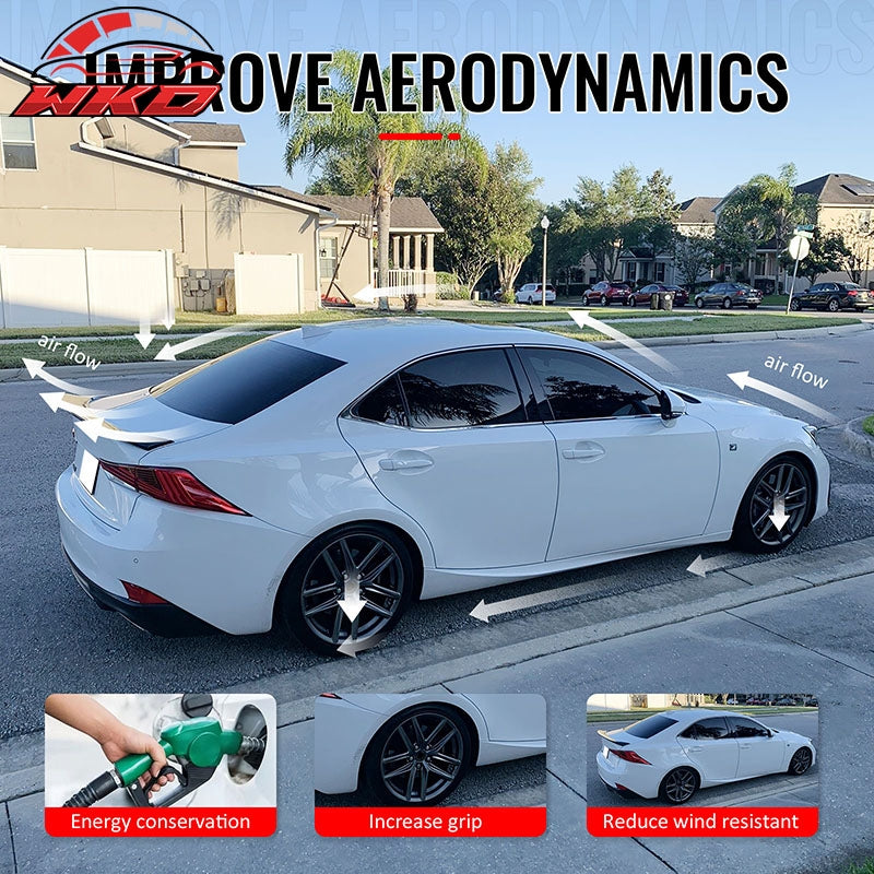 Fits 14-20 IS200t IS250 IS300 IS350 4DR Trunk Spoiler Matte Black AR Style ABS