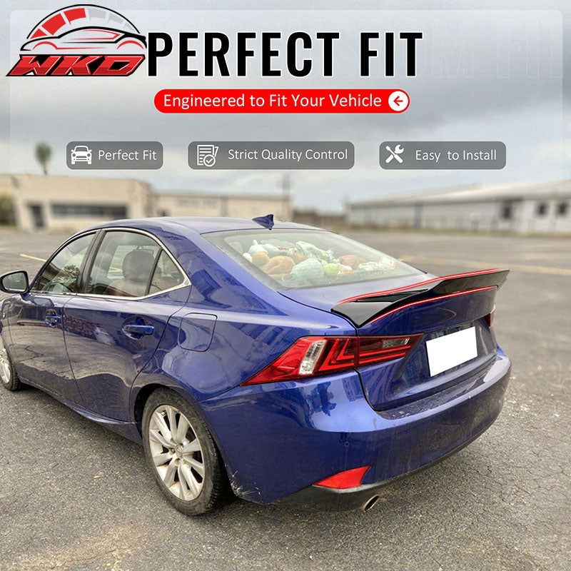 Fits 14-20 IS200t IS250 IS300 IS350 4DR Trunk Spoiler Gloss Black R Style ABS